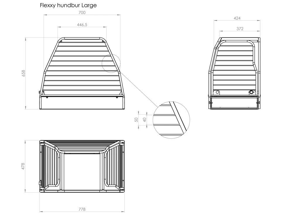 Koirahäkki Flexxy L - 721x902x650mm - Image 4